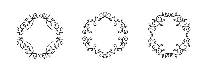 Set Hand drawn ornamental element 