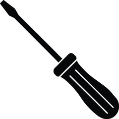 screwdriver with flat head on white background