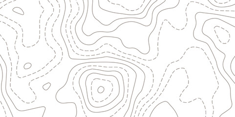 Abstract Topographic map design with Seamless pattern with lines . geographic contour map paper texture.  Retro topographic map. geographic mountain relief. terrain path isolated on background.