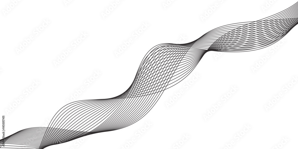Poster abstract vector blue wave lines on white background. digital frequency track equalizer. modern techn