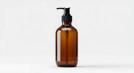 Amber Glass Dispenser Bottle Mockup: Elegant and Minimalist Product Design