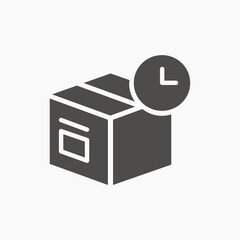 Package box icon vector. Parcel Fast delivery sign. Free and worldwide shipping symbol. 