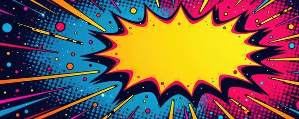 Funky steam explosion, bold lines, speech bubble pop art , bubble, speech bubble