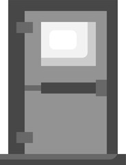 Emergency exit illustration on a white background 