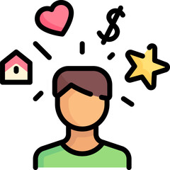 expectation (2) illustration on a white background 