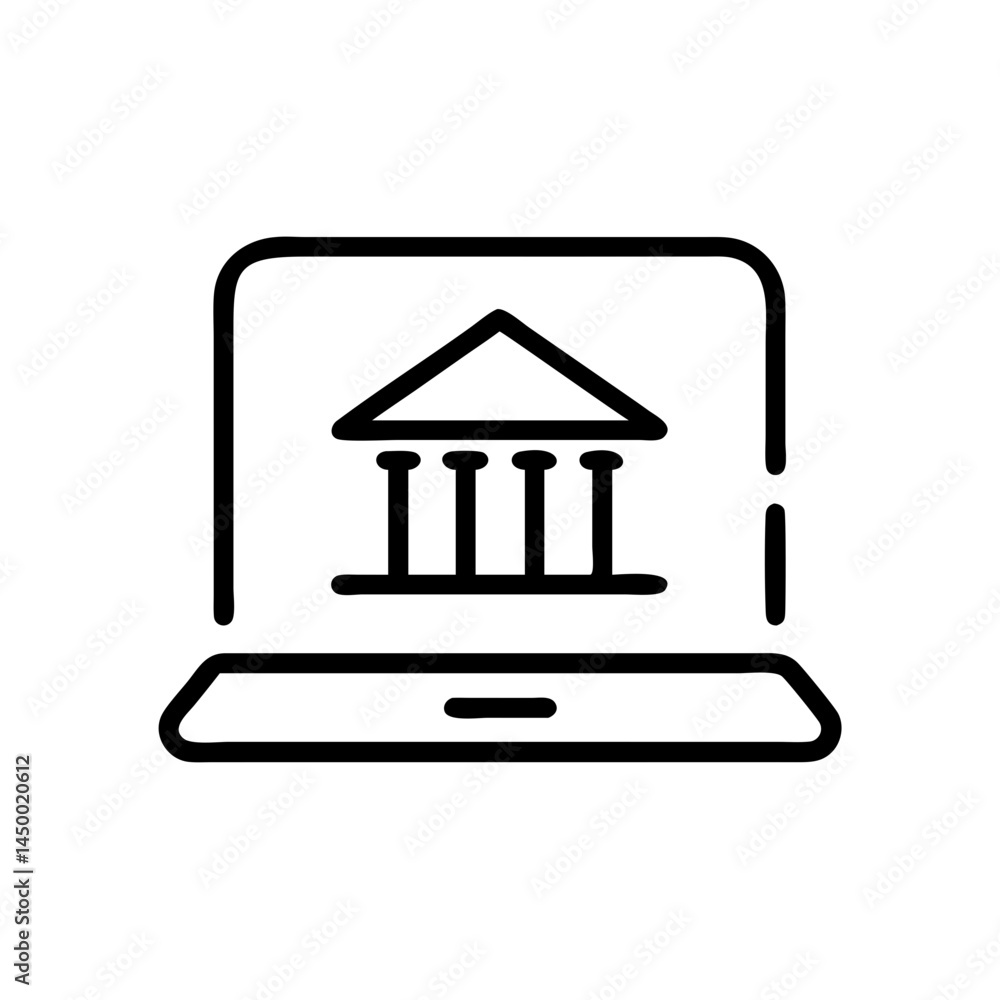 Poster online banking on transparent background for web and graphic design