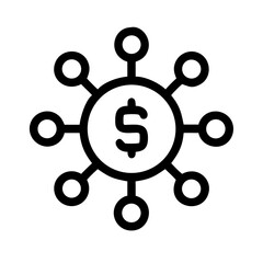 network of finance distributed finance silhouette on transparent background for web and graphic design