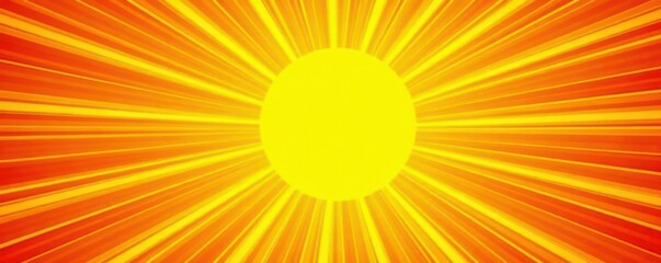 Obraz premium Vibrant yellow sunburst, orange backdrop Radial rays, pop art style , comic, rays, design