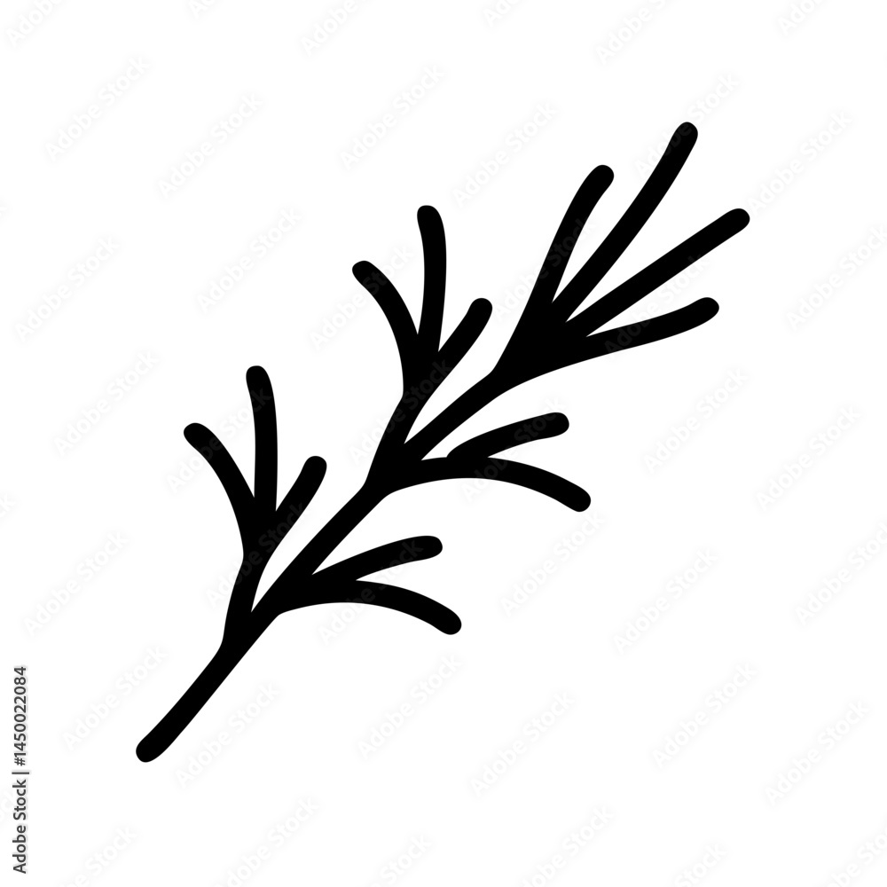Poster rosemary twig on transparent background for web and graphic design