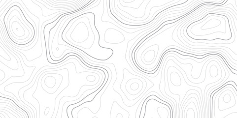 Abstract Topographic map design with Seamless pattern with lines . geographic contour map paper texture.  Retro topographic map. geographic mountain relief. terrain path isolated on background.