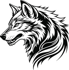 wolf head logo vector illustration design