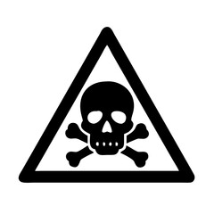 skull warning silhouette on transparent background for web and graphic design