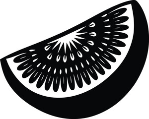 slice of kiwi fruit on white background