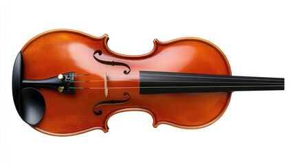 Fototapeta premium High-resolution image of a violin bow with delicate horsehair, perfectly isolated on a white background.