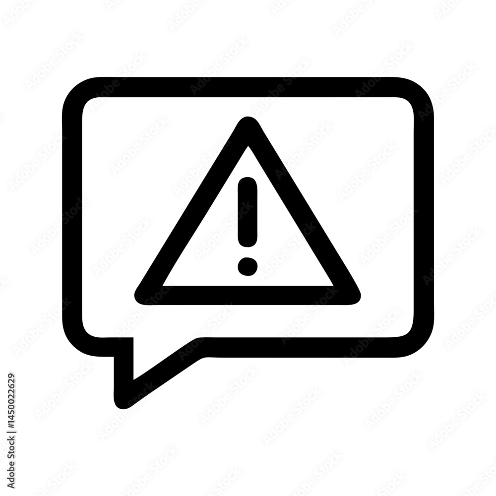 Poster warning message on transparent background for web and graphic design