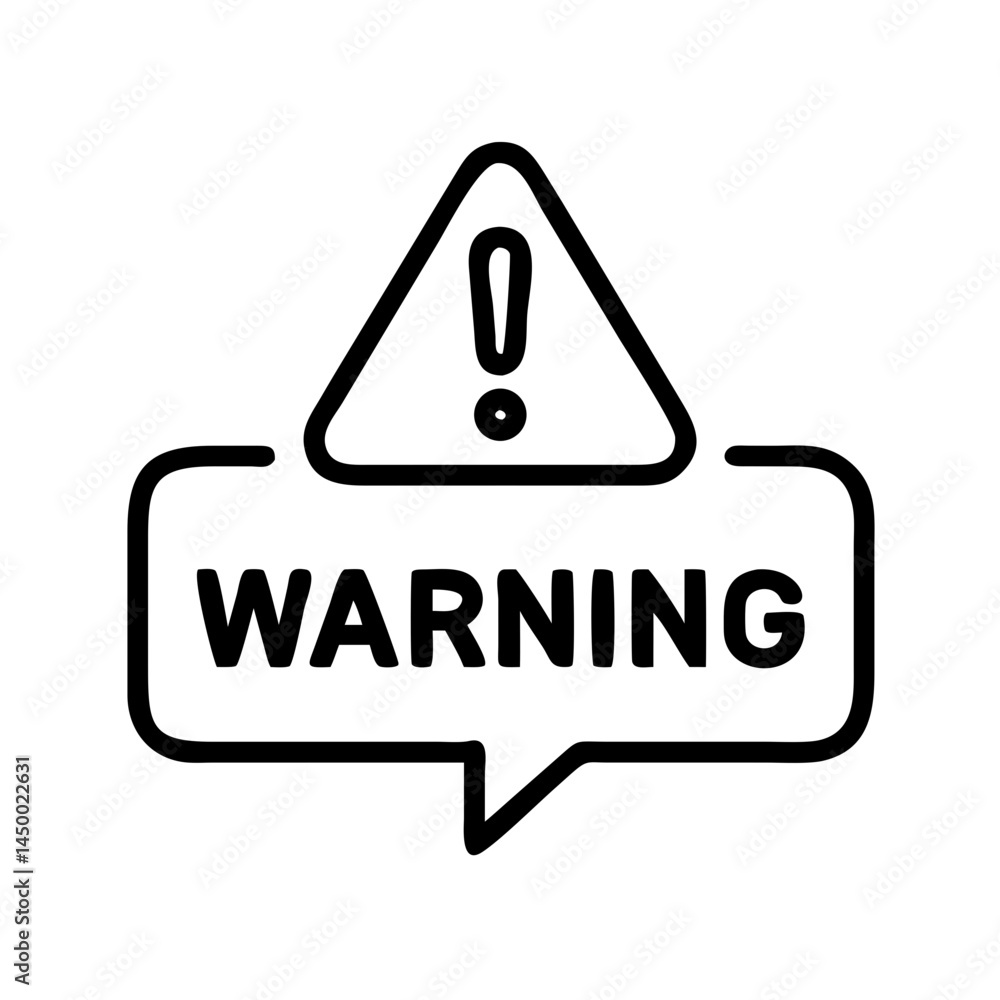 Poster warning message on transparent background for web and graphic design