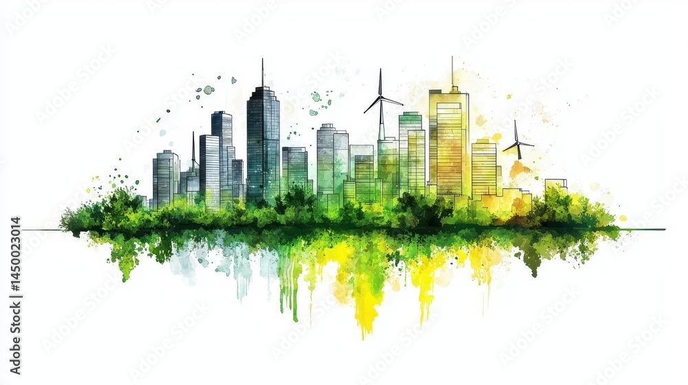 Poster sustainable architecture upgrading green systems with smart tech