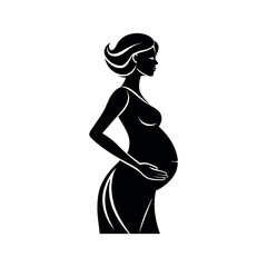 Pregnant woman silhouette for maternity branding