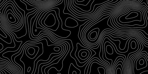  terrain path isolated on a black background retro topographic map. vector illustration.
