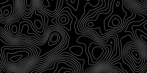  terrain path isolated on a black background retro topographic map. vector illustration.
