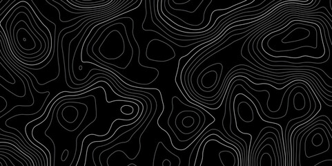  terrain path isolated on a black background retro topographic map. vector illustration.
