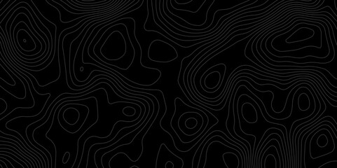  terrain path isolated on a black background retro topographic map. vector illustration.
