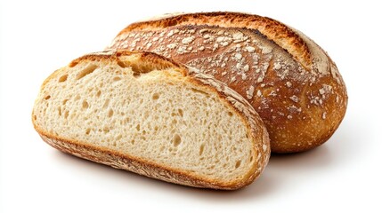 Freshly Baked Artisan Bread Loaf with Crispy Crust and Soft Interior for Culinary and Food Photography