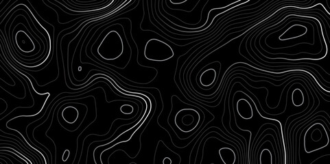  terrain path isolated on a black background retro topographic map. vector illustration.
