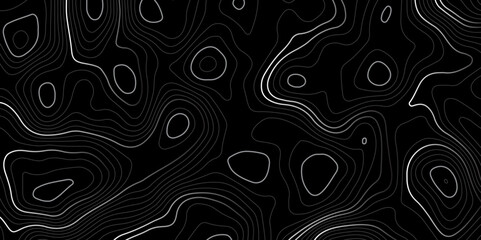  terrain path isolated on a black background retro topographic map. vector illustration.
