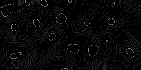  terrain path isolated on a black background retro topographic map. vector illustration.
