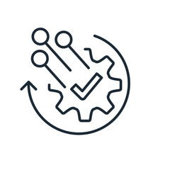 Automation of the process.Technology development , innovation concept, system integration, software business, technical support,  solution.Vector illustration, icon isolated on white background.