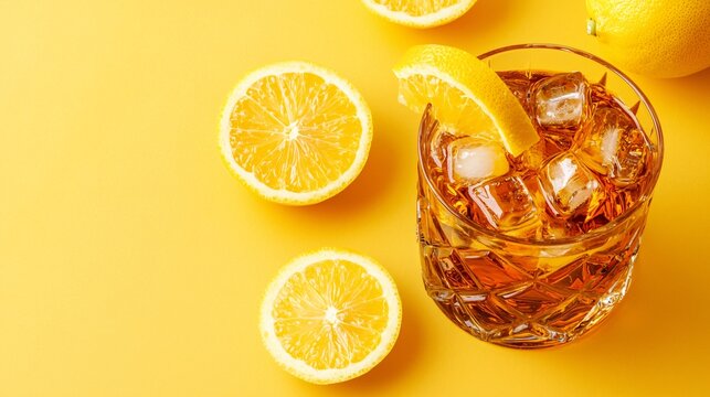 Orange peel curls and fresh fruit beside a glass of citrus juice, sharp side lighting, minimalist surface, SEO stock style with clean lifestyle theme, no human presence