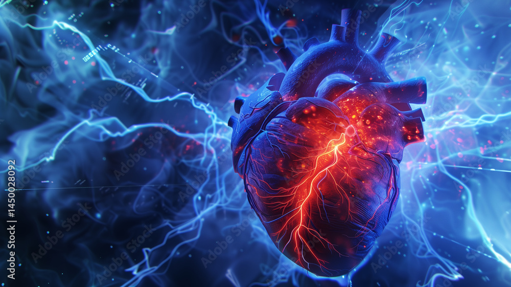 Poster this highlights a heart illustration symbolizing progress in longevity research and biopharma.