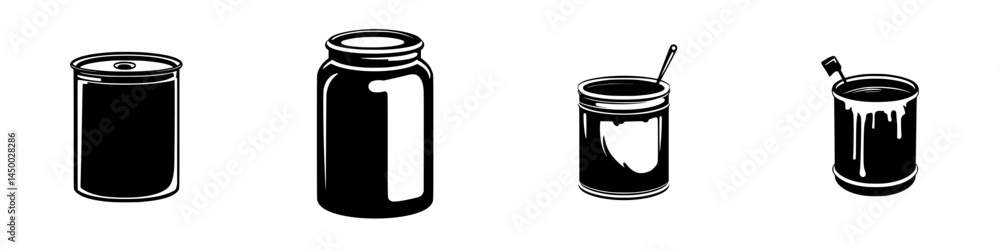 Poster containers of various shapes and sizes lined up on a white background for artistic display or packag