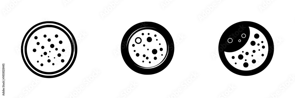 Poster unique designs showcasing circular patterns with dots representing various celestial objects in a mi
