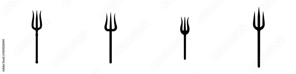 Poster different styles of three-pronged forks displayed against a neutral background for culinary design i