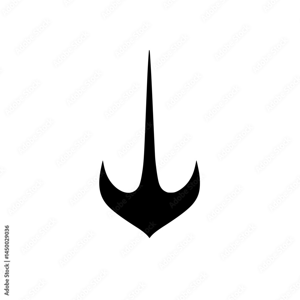 Aufkleber symbol of a stylized trident, representing strength and power in design concepts and artistic interp