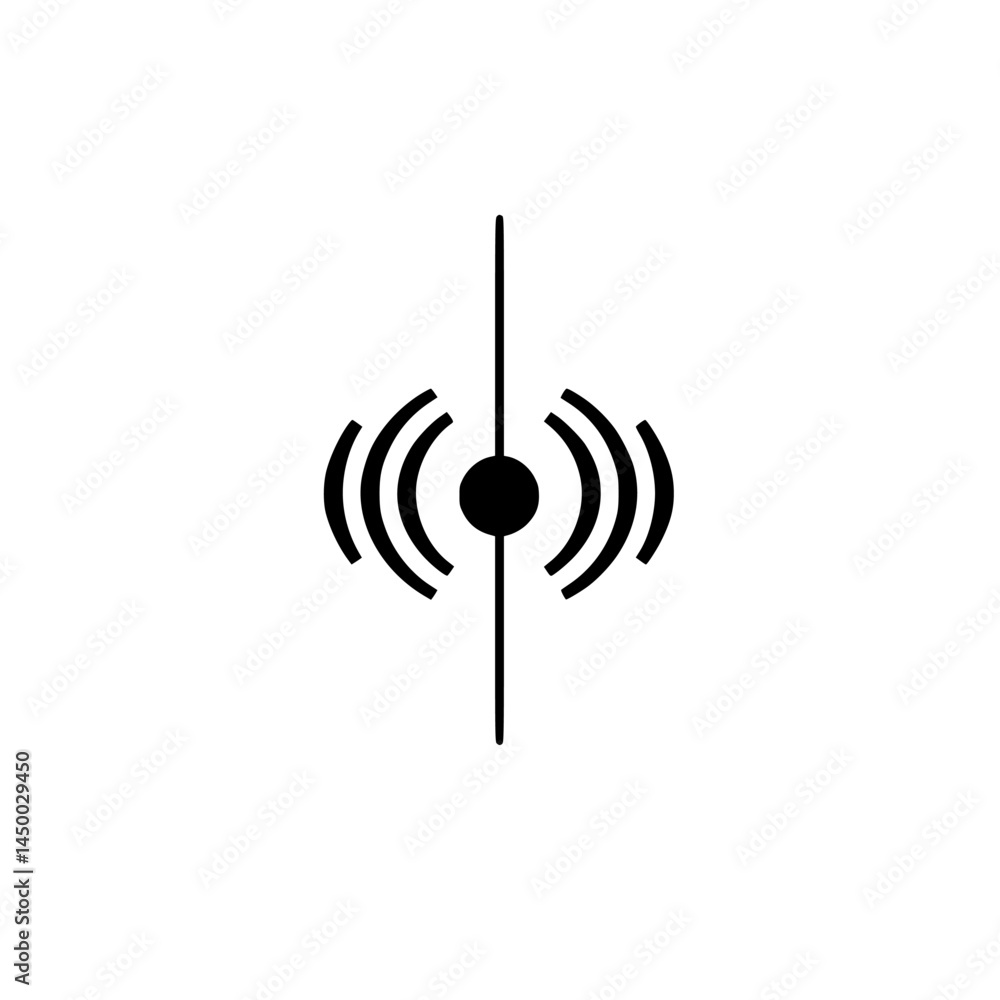 Poster sound wave representation illustrating audio frequency patterns in a simple and modern graphic desig