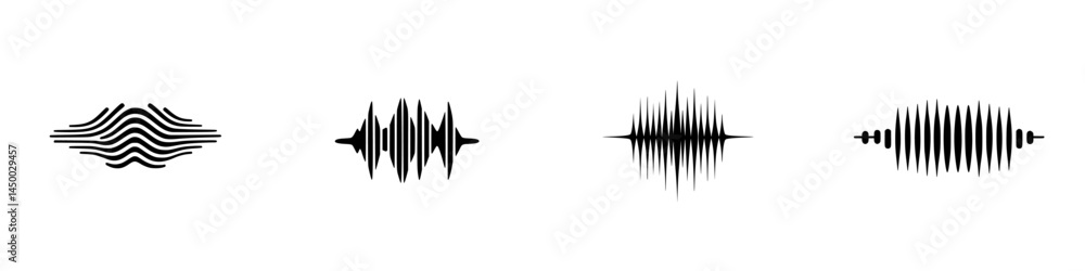 Poster sound wave designs showcasing rhythm and frequency patterns in modern graphics