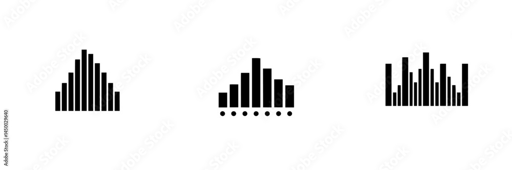 Poster visual representation of sound wave patterns in three distinct forms for artistic and analytical use