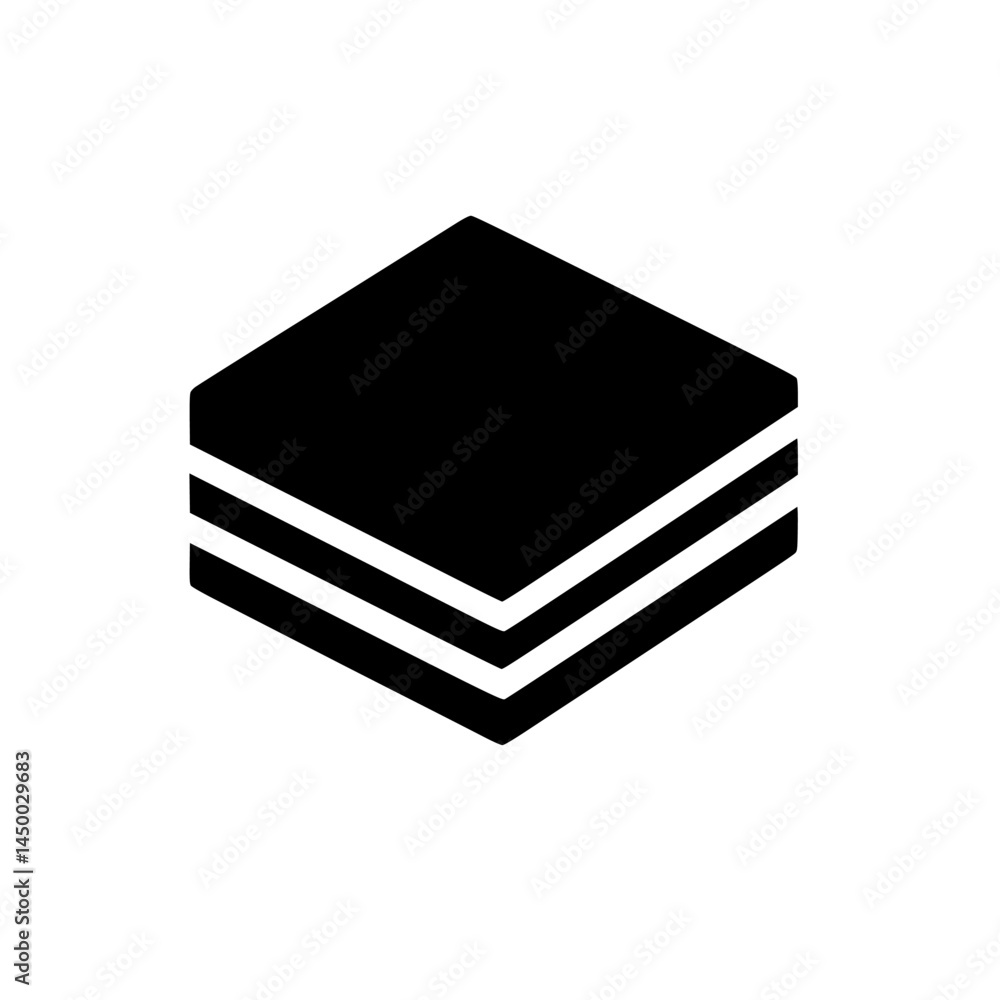 Poster stack of three layers representing a simplistic design in black and white for use in various digital
