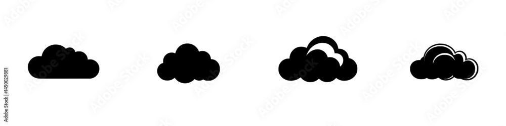 Poster clouds varying in shape and size against a minimalistic background during a clear daylight