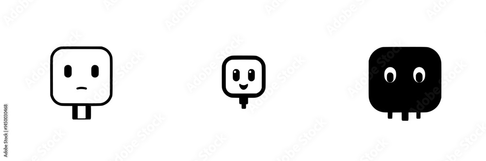 Poster unique designs of minimalist characters showcasing various emotions in a simple and clever style
