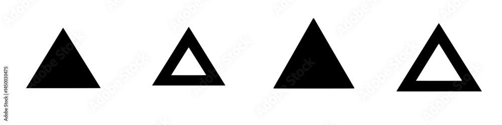 Aufkleber variations of black triangles on a white background showcasing geometric design principles in graphi