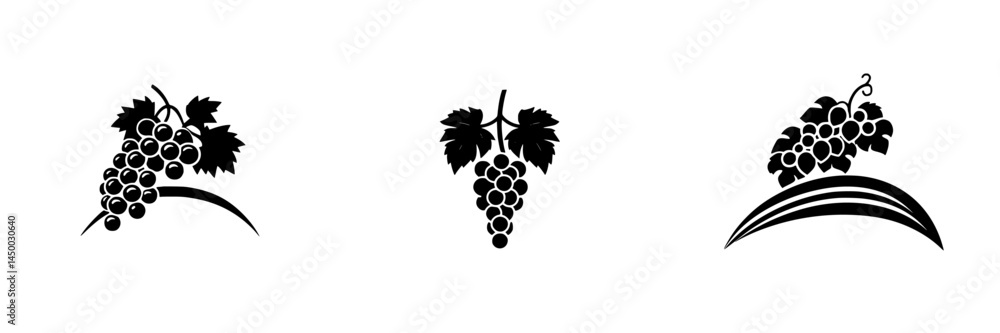 Poster creative grape designs showcasing variety in style and form on a white background during a branding 