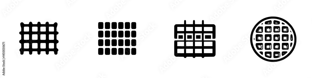 Poster various grid patterns displayed in a minimalist design style ideal for backgrounds and graphic desig