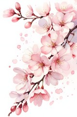 spring background with sakura, wallpaper, water colour
