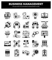 Collection of 25 Business Management Icons: Streamline Your Workflow