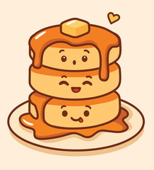 butter pancake with maple syrup