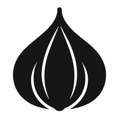 Garlic silhouette icon on white background
